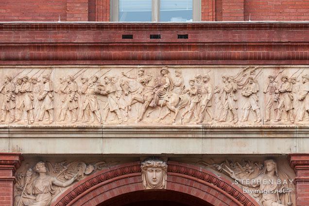 Frieze of civil war soldiers. National Building Museum. Washington, D.C.