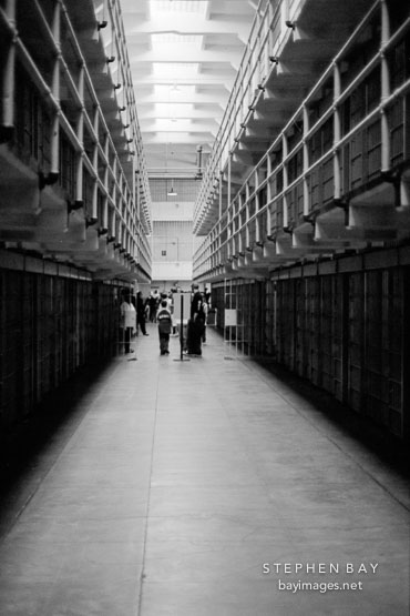 Cellhouse corridor. Alcatraz, San Francisco, California.