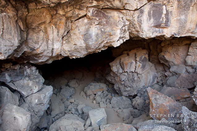 Entrance to Sentinel Cave. Lava Beds NM, California.
