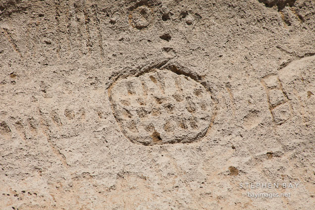 Circle petroglyph. Petroglyph Point, California.