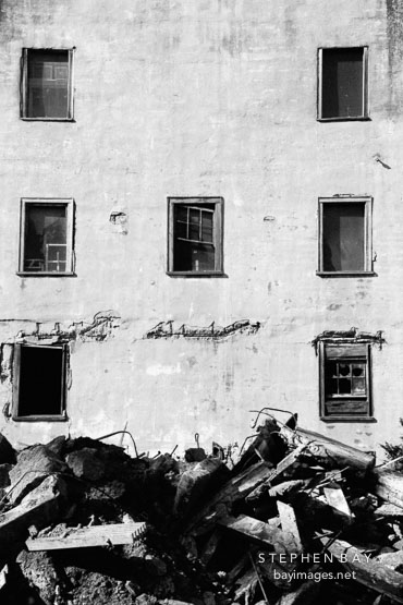 Close-up of the storehouse. Alcatraz, San Francisco, California.