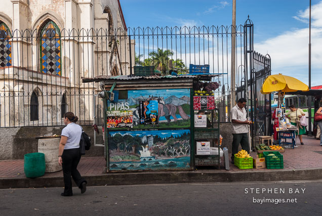 Newspaper and vending stand. San Jose, Costa Rica.