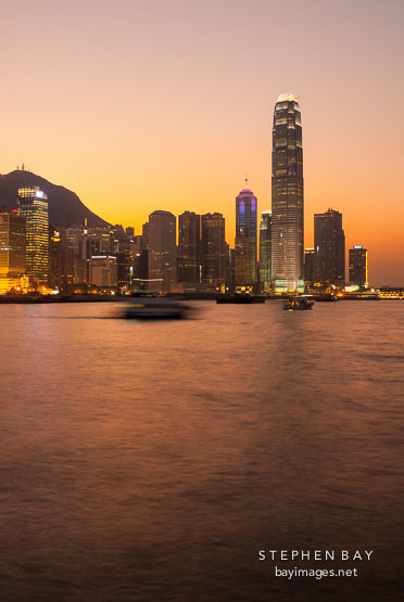 Hong Kong island at sunset. Hong Kong, China.