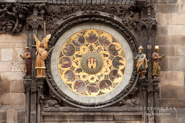 Calendar on the astronomical clock. Prague, Czech Republic.