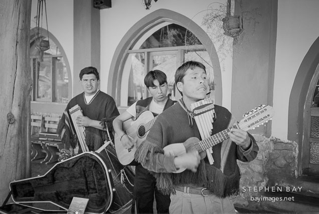 Peruvian musicians. Urubamba, Peru.