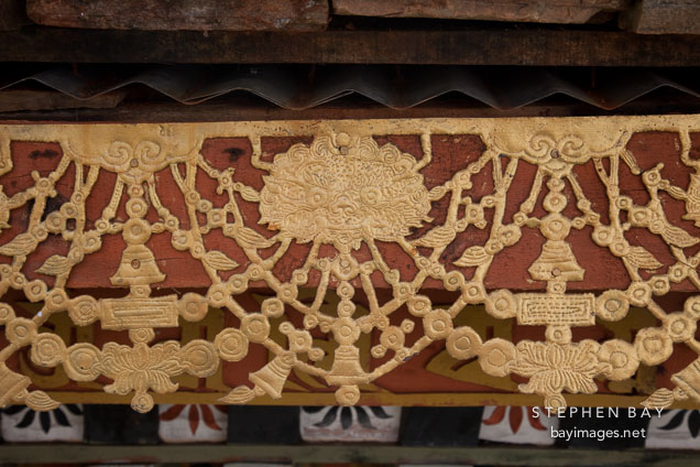 Detail of the gilding on one of the 108 chorten. Dochu La, Bhutan.
