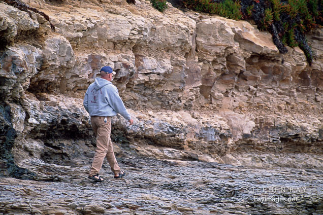 Hiker. Natural Bridges State Beach, California, USA.