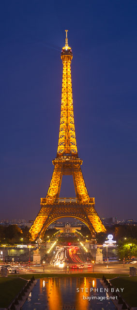Eiffel Tower at night. Paris, France.