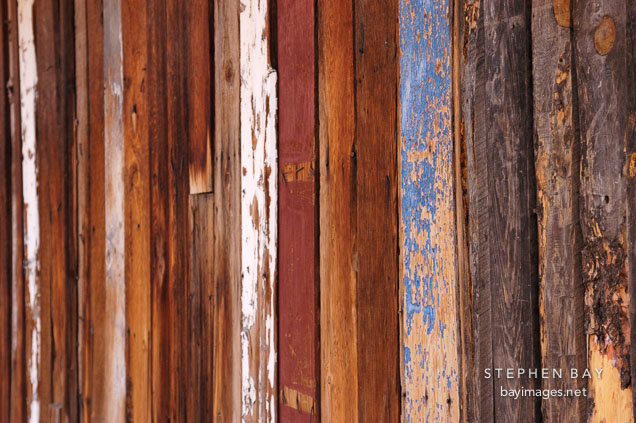 Wooden wall. Tortilla Flat, Arizona, USA.