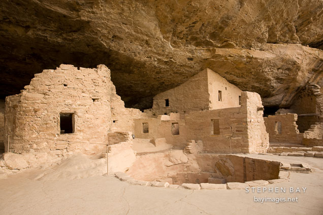 Spruce Tree House is built inside a natural cave. Mesa Verde NP, Colorado.