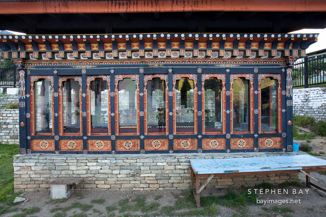 Building housing butter lamps at the National Memorial Chorten. Thimphu, Bhutan.