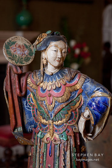 Chinese glazed figures in the reception room. Filoli gardens house, California.