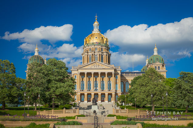 Clouds over the Iowa State Capitol building. Des Moines, Iowa