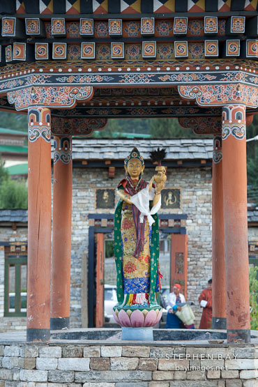 Sculpture of the goddess Ihamu at the National Memorial Chorten. Thimphu, Bhutan.