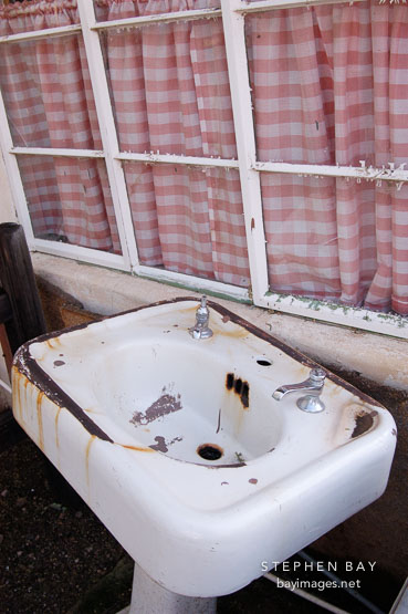 Discarded bathroom sink. Tortilla Flat, Arizona, USA.
