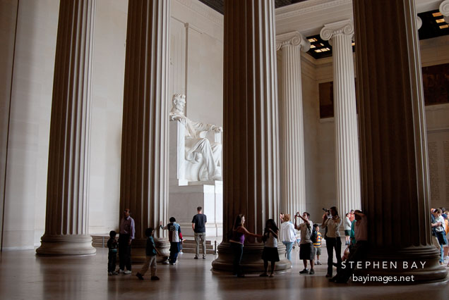 Visitors at the Lincoln Memorial. Washington D.C., USA.