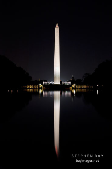 Washington Monument at night. Washington, D.C., USA.