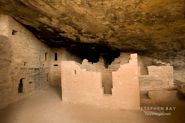 Spruce Tree House is extremely well preserved with almost all of the original construction. Mesa Verde NP, Colorado.