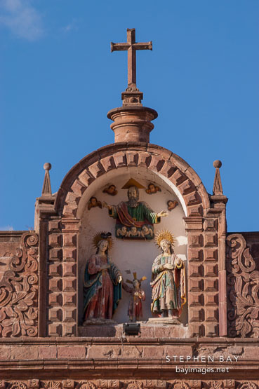 Architecture detail on the Cathedral. Cusco, Peru.