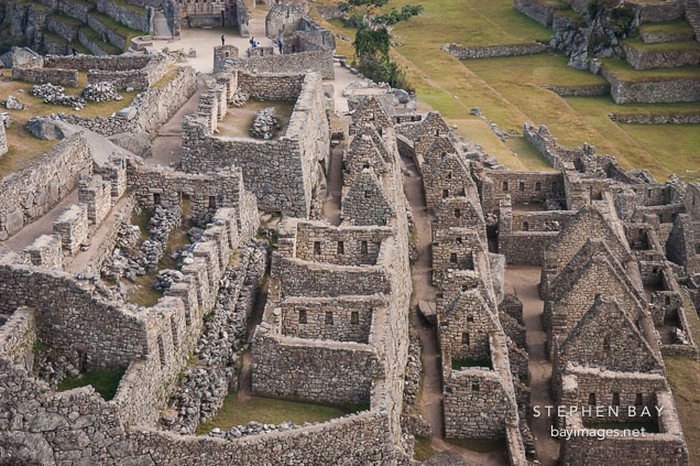 Visitor's houses. Machu Picchu, Peru.