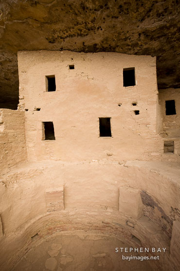 Kiva and living rooms at Spruce Tree House. Mesa Verde NP, Colorado.