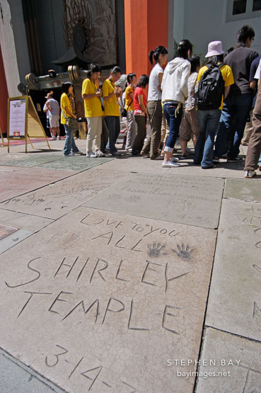 Shirley Temple's hand and footprints. Hollywood, California, USA.