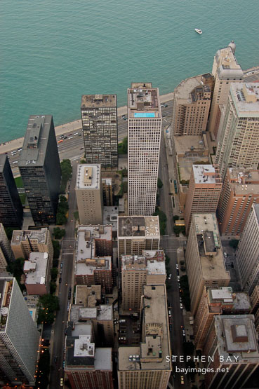 Chicago as viewed from the Hancock Observatory. Chicago, Illinois, USA.