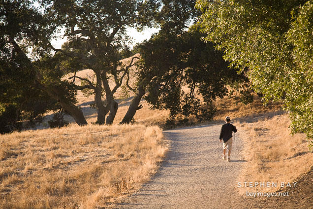 Man hiking at Mission Peak. Fremont, California.