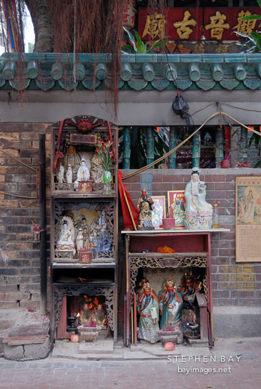Shrine outside of Tin Hau Temple. Hong Kong, China.