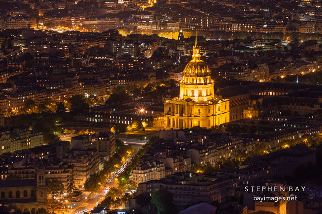 Aerial view of Les Invalides. Paris, France.