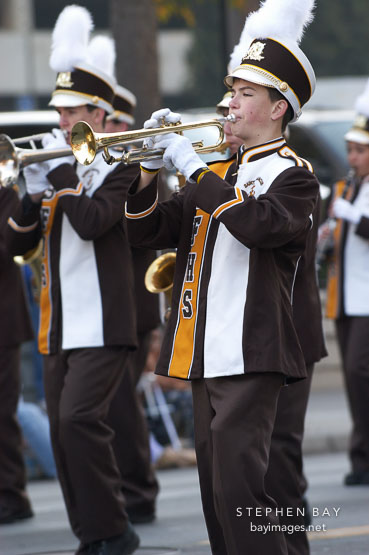 Marching band. San Jose Holiday Parade. San Jose, California, USA.