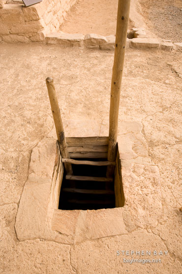 Entrance to kiva. Spruce Tree House, Mesa Verde, Colorado.