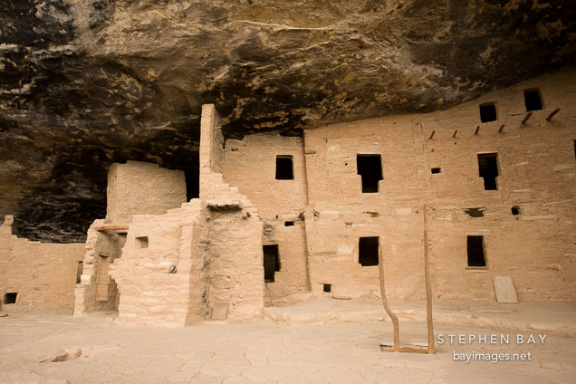 Spruce Tree House is a large settlement with about 130 rooms. Mesa Verde NP, Colorado.