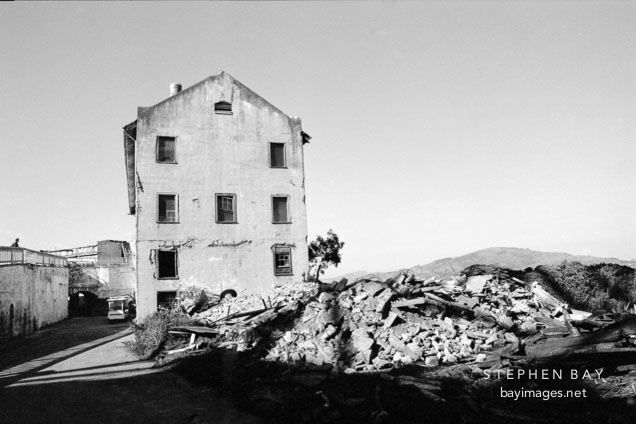 Rubble pile and storehouse. Alcatraz, San Francisco, California.