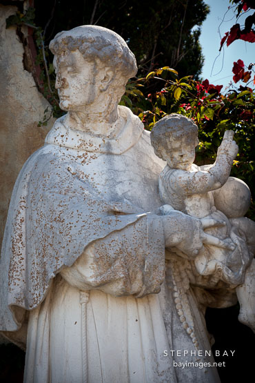 Saint Anthony statue. Carmel Mission, California.