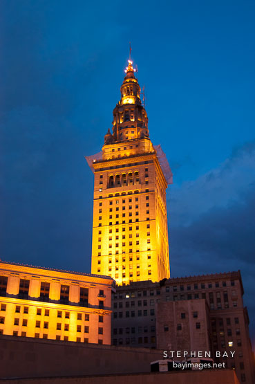 Terminal tower at night. Cleveland, Ohio, USA