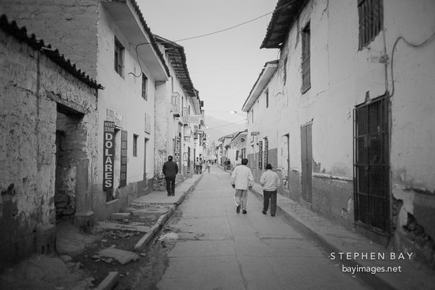 Walking down an alleyway in Cusco, Peru.