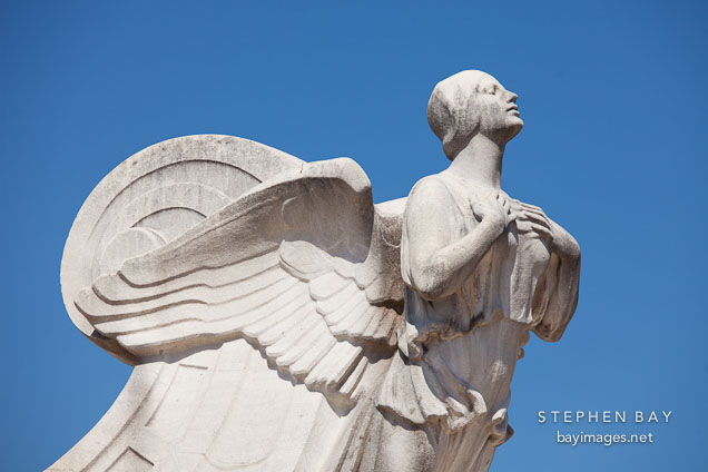Winged angel on the Columbus Fountain. Washington, D.C.