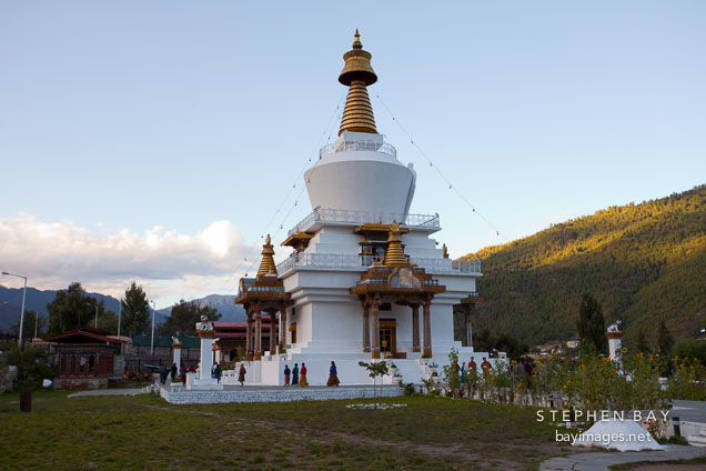 National Memorial Chorten at dawn. Thimphu, Bhutan.