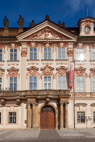 Kinsky Palace, a Rocco style building. Prague, Czech Republic.