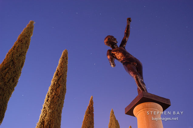 Spirit of Eternal Repose (c. 1898, Bronze, cast 1981) at night. Auguste Rodin. Stanford, California.