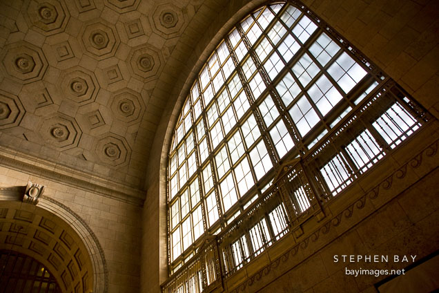 Giant window in Union Station. Toronto, Canada.