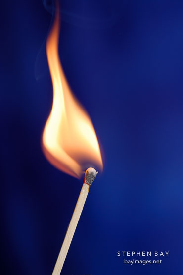 Burning match.
