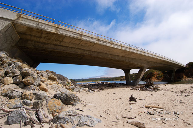 Highway 1 and Pescadero state beach, California, USA.