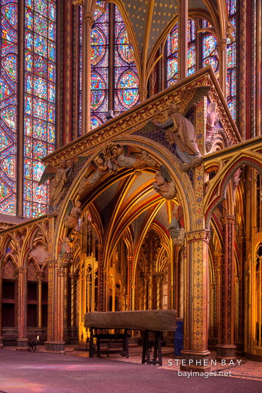 Interior of Sainte Chapelle. Paris, France.