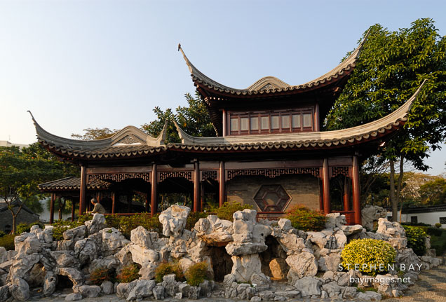 Mountain View Pavilion. Kowloon walled city park. Hong Kong.