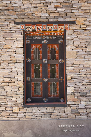 Window at the National Library. Thimphu, Bhutan.