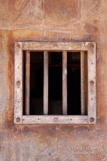 Window bars at the Goldfield jail. Goldfield, Phoenix, Arizona, USA.