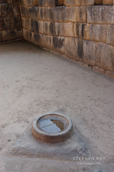 Water mirror for observing the sky in the Sun Temple. Machu Picchu. Peru.
