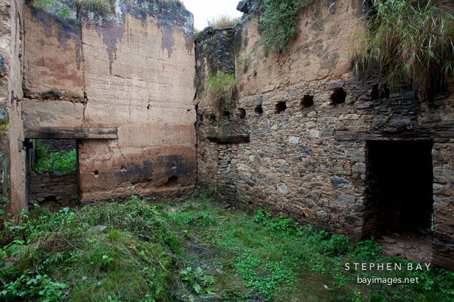Room in the Drukgyal Dzong ruins. Paro, Bhutan.